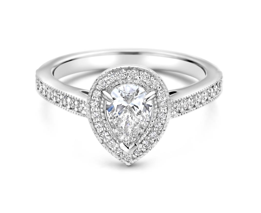 14krt. witgouden ring met labgrown diamanten 1,01crt VVS D